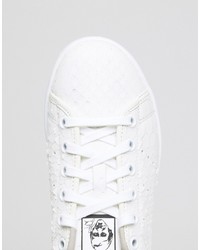 Женские белые замшевые высокие кеды со змеиным рисунком от adidas