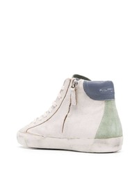 Мужские белые замшевые высокие кеды от Philippe Model Paris