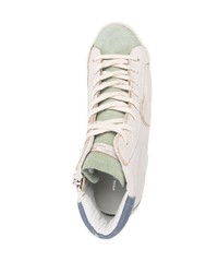 Мужские белые замшевые высокие кеды от Philippe Model Paris