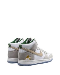 Мужские белые замшевые высокие кеды от Nike