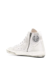 Мужские белые замшевые высокие кеды от Golden Goose