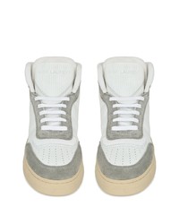 Мужские белые замшевые высокие кеды от Saint Laurent