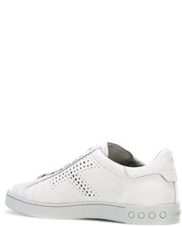 Женские белые замшевые кеды от Tod's