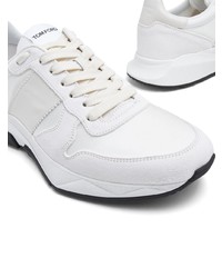 Мужские белые замшевые кроссовки от Tom Ford