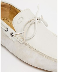 Мужские белые замшевые мокасины от Base London