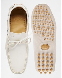 Мужские белые замшевые мокасины от Base London