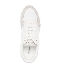 Мужские белые замшевые низкие кеды от Trussardi