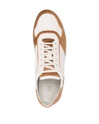 Мужские белые замшевые низкие кеды от Brunello Cucinelli