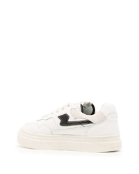 Мужские белые замшевые низкие кеды от Stepney Workers Club