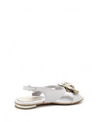 Белые замшевые сандалии на плоской подошве от Dali