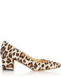 Белые замшевые туфли с леопардовым принтом от Charlotte Olympia