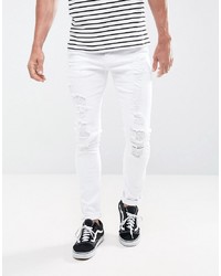 Мужские белые зауженные джинсы от ASOS DESIGN