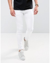 Мужские белые зауженные джинсы от ASOS DESIGN
