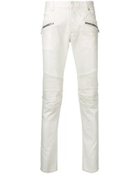 Мужские белые зауженные джинсы от Balmain