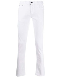 Мужские белые зауженные джинсы от Canali