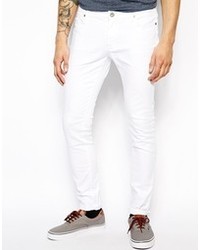 Мужские белые зауженные джинсы от Criminal Damage