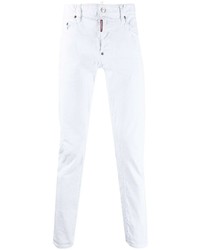 Мужские белые зауженные джинсы от DSQUARED2