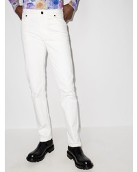 Мужские белые зауженные джинсы от Fendi