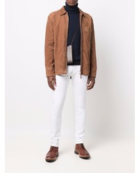 Мужские белые зауженные джинсы от Pt01