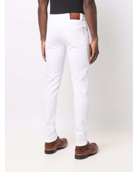 Мужские белые зауженные джинсы от Pt01