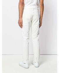 Мужские белые зауженные джинсы от Saint Laurent