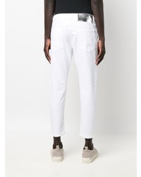 Мужские белые зауженные джинсы от Low Brand