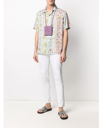 Мужские белые зауженные джинсы от VERSACE JEANS COUTURE