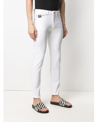 Мужские белые зауженные джинсы от VERSACE JEANS COUTURE
