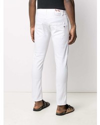 Мужские белые зауженные джинсы от Dondup