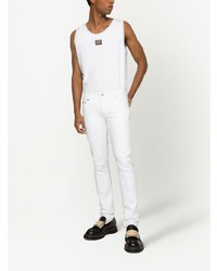 Мужские белые зауженные джинсы от Dolce & Gabbana