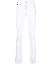 Мужские белые зауженные джинсы от Philipp Plein