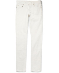 Мужские белые зауженные джинсы от Saint Laurent