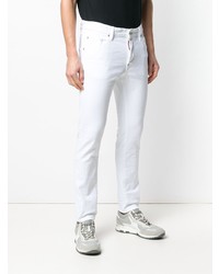 Мужские белые зауженные джинсы от DSQUARED2
