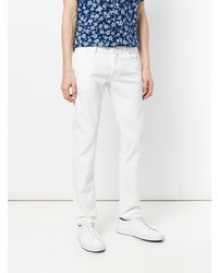 Мужские белые зауженные джинсы от Jacob Cohen