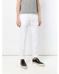 Мужские белые зауженные джинсы от Jacob Cohen