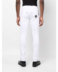 Мужские белые зауженные джинсы от Philipp Plein