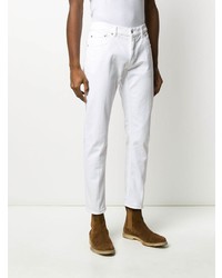 Мужские белые зауженные джинсы от Dondup