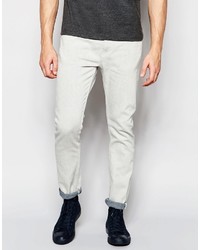 Мужские белые зауженные джинсы от Weekday