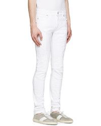 Мужские белые зауженные джинсы от Pierre Balmain