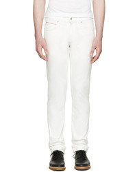 Мужские белые зауженные джинсы