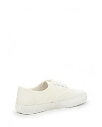 Женские белые кеды из плотной ткани от Affex