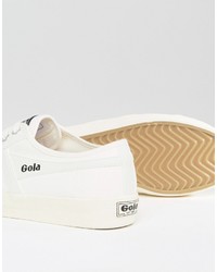 Женские белые кеды из плотной ткани от Gola