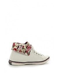 Женские белые кеды из плотной ткани от Keddo