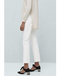 Женские белые классические брюки от Mango