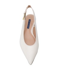 Белые кожаные балетки от Stuart Weitzman