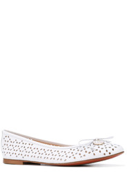 Белые кожаные балетки от Baldinini