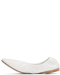 Белые кожаные балетки от Repetto