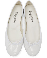 Белые кожаные балетки от Repetto