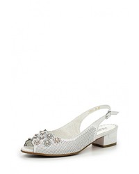 Белые кожаные босоножки на каблуке от Ascalini