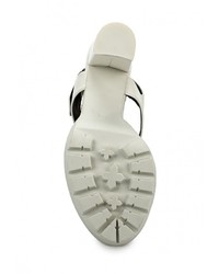 Белые кожаные босоножки на каблуке от Enjoin'